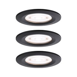 PAULMANN LED vestavné svítidlo Nova GU10 Flat nevýklopné IP44 3x4,9W 230V 4000K černá mat