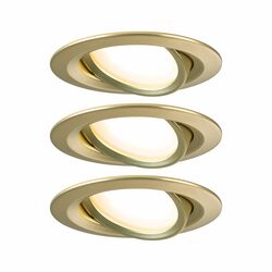 PAULMANN LED vestavné svítidlo Nova Coin 3ks sada kruhové 84mm 50° Coin 3x6W 230V 2700K zlatá mat