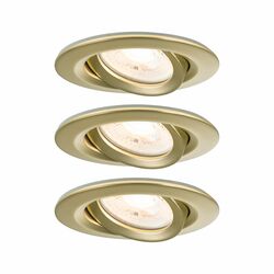 PAULMANN LED vestavné svítidlo Nova Plus 3ks sada IP65 kruhové 93mm 30° GU10 3x6W 230V stmívatelné 2700K zlatá mat