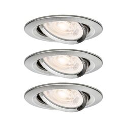 PAULMANN LED vestavné svítidlo Nova Plus GU10 Flat IP65 93mm 3x4,9W 230V stmívatelné 2700K kov kartáčovaný