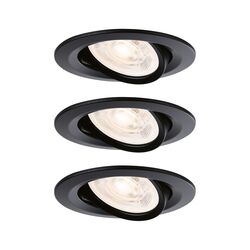 PAULMANN LED vestavné svítidlo Nova Plus GU10 Flat IP65 93mm 3x4,9W 230V stmívatelné 2700K černá mat