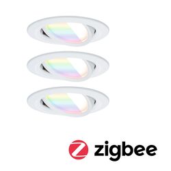 PAULMANN LED vestavné svítidlo Nova Coin kruhové 84mm 50° RGBW+ 3x6W 230V bílá mat hliník