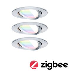 PAULMANN LED vestavné svítidlo Nova Coin kruhové 84mm 50° RGBW+ 3x6W 230V hliník broušený hliník