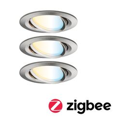 PAULMANN LED vestavné svítidlo Nova Coin kruhové 84mm 50° měnitelná bílá 3x6W 230V kov kartáčovaný hliník