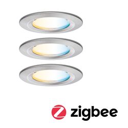PAULMANN LED vestavné svítidlo Nova Coin IP44 kruhové 78mm měnitelná bílá 3x6W 230V kov kartáčovaný hliník