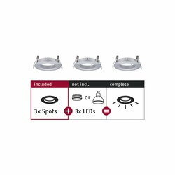 PAULMANN Vestavné svítidlo Choose spot 3ks nevýklopné max. 3x10W hliník broušený 230V 924.84