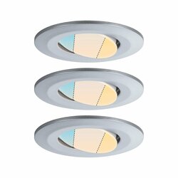 PAULMANN HomeSpa LED vestavné svítidlo Calla 3ks sada výklopné IP65 90mm 30° 3x5W 230V CCT matný chrom