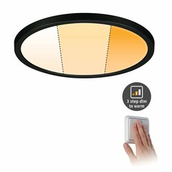 PAULMANN VariFit LED vestavné svítidlo Dim to Warm Areo IP44 kruhové 230mm 3 Step Dim to warm černá stmívatelné