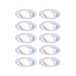 PAULMANN LED vestavné svítidlo FixedLED 10ks sada výklopné 25° 10x4,8W 230V 3000K bílá