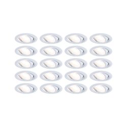 PAULMANN LED vestavné svítidlo FixedLED 20ks sada výklopné 25° 20x4,8W 230V 3000K bílá