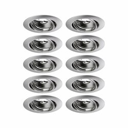 PAULMANN Vestavné svítidlo LED Base kruhové max. 10x10W GU10 kov kartáčovaný 933.99
