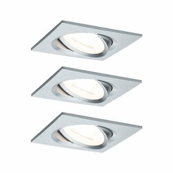 PAULMANN Vestavné svítidlo LED Nova hranaté 3x6,5W GU10 hliník broušený výklopné 934.38 P 93438