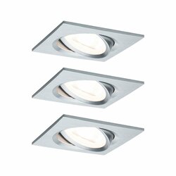 PAULMANN Vestavné svítidlo LED Nova hranaté 3x6,5W hliník broušený výklopné 934.56 P 93456