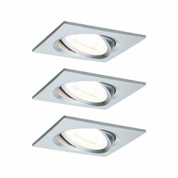 PAULMANN Vestavné svítidlo LED Nova hranaté 3x6,5W hliník broušený výklopné 934.56 P 93456