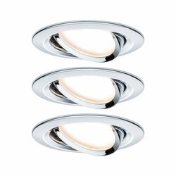 PAULMANN Vestavné svítidlo LED Nova kruhové 3x6,5W GU10 chrom výklopné 3-krokové-stmívatelné 934.70 P 93470