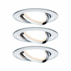 PAULMANN Vestavné svítidlo LED Nova kruhové 3x6,5W GU10 chrom výklopné 3-krokové-stmívatelné 934.70 P 93470