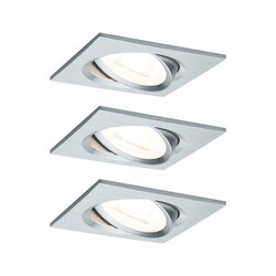 PAULMANN Vestavné svítidlo LED Nova hranaté 3x6,5W hliník broušený výklopné 3-krokové-stmívatelné 934.92 P 93492