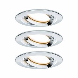 PAULMANN Vestavné svítidlo LED Nova Plus kruhové 3x6,8W chrom výklopné stmívatelné 936.84 P 93684