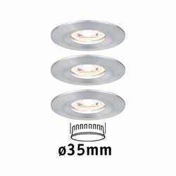 PAULMANN LED vestavné svítidlo Nova mini nevýklopné IP44 3x4W 2700K hliník broušený 230V 943.05