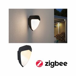 PAULMANN LED venkovní nástěnné svítidlo Smart Home Zigbee Ikosea neláká hmyz IP44 50x203mm CCT 4,4W 230V antracit umělá hmota