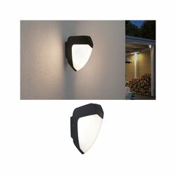 PAULMANN LED venkovní nástěnné svítidlo Ikosea soumrakový senzor a pohybové čidlo IP44 50x203mm 3000K 4,4W 230V antracit umělá hmota