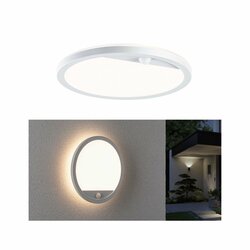 PAULMANN LED venkovní panel Lamina vč. pohybové čidlo IP44 kruhové 280mm 3000K 14,5W 230V bílá umělá hmota