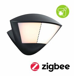 PAULMANN LED venkovní nástěnné svítidlo Smart Home Zigbee 3.0 Skyla pohybové čidlo neláká hmyz IP44 226x164mm CCT 10W 230V antracit hliník