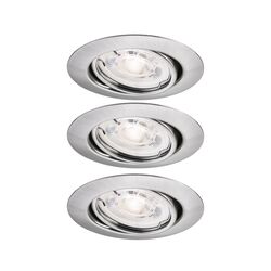 PAULMANN LED vestavné svítidlo Base GU10 Flat výklopné 3x4W 230V 2700K kov kartáčovaný