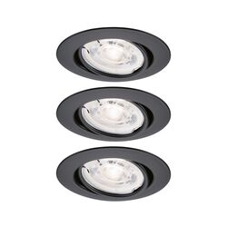 PAULMANN LED vestavné svítidlo Base GU10 Flat výklopné 3x4W 230V 2700K černá mat