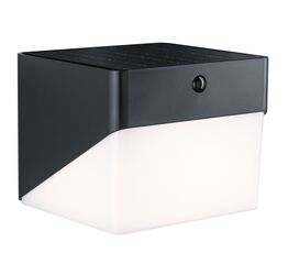 PAULMANN Hybrid LED venkovní nástěnné svítidlo Lioren domovní 230V + solární IP44 hranaté 170x170mm 3000K 2,3W 230V černá