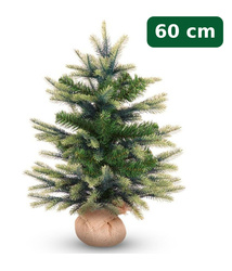 Umělý vánoční stromek 60 cm, smrček Penny s 2D a 3D jehličím v jutovém obalu
