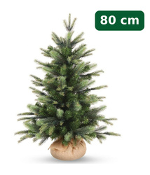 Umělý vánoční stromek 80 cm, smrček Penny s 2D a 3D jehličím v jutovém obalu