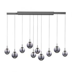 PAUL NEUHAUS Závěsné svítidlo PURE E-Infinity, mystická šedá s nastavitelnou šířkou, e-Slide ovladač 2200-5000K