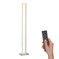 PAUL NEUHAUS LED stojací svítidlo, barva hliník, dálkový ovladač, RGB, CCT, paměť 2700-5000K