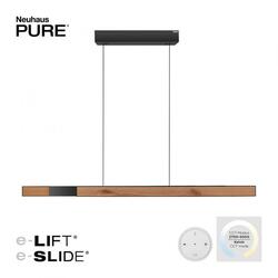 PAUL NEUHAUS LED závěsné svítidlo PURE-MOTO-RISE přírodní dřevo elektricky nastavitelná výška dotykový vypínač 2700-5000K PN 2545-79