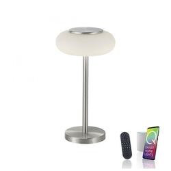 PAUL NEUHAUS Q ETIENNE stolní lampa, Smart Home, stříbrná barva, stmívatelná, kruhová ZigBee 2700-5000K