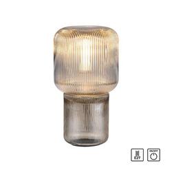 PAUL NEUHAUS stolní lampa jantarová barva, skandinávský design, sklo, 1,5 m kabel s vypínačem