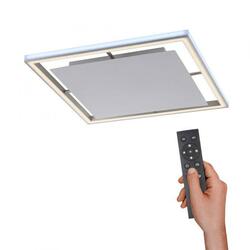 PAUL NEUHAUS LED stropní svítidlo, barva hliník, dálkový ovladač, RGB, CCT, paměť 2700-5000K