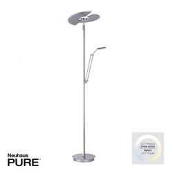 PAUL NEUHAUS PURE Mutil LED stojací lampa se čtecí lampou stmívatelné 2700-5000K hliník 678-55