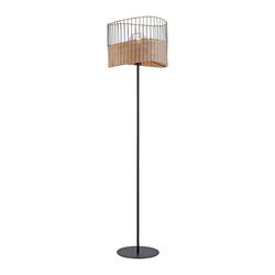 LEUCHTEN DIREKT Stojací svítidlo z kovu a dřeva v rustikálním vintage designu