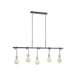 LEUCHTEN DIREKT is JUST LIGHT Závěsné svítidlo v matné černé a zlaté v moderním vintage stylu