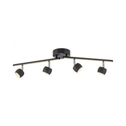 JUST LIGHT LED stropní svítidlo černé JARIK 4-ramenné, řízení vypínačem, nastavitelné 3000K