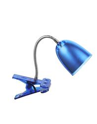 LEUCHTEN DIREKT is JUST LIGHT LED svítidlo se svorkou v modré barvě s nastavitelnou hlavou a teplou bílou barvou světla vč. šňůrového vypínače 3000K