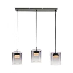 JUST LIGHT LED závěsné svítidlo černé 3-ramenné do jídelny, krokově stmívatelné 3000K