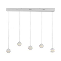 JUST LIGHT Kolekce Schöner Wohnen LED závěsné svítidlo LINI, bílé, 5-ramenné, nastavitelná výška, krokově stmívatelné 3000K