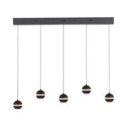 JUST LIGHT Kolekce Schöner Wohnen LED závěsné svítidlo černé, 5-ramenné, nastavitelná výška, krokově stmívatelné 3000K