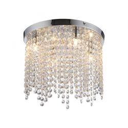 JUST LIGHT stropní svítidlo KULUNKA, chrom, křišťálové přívěsky