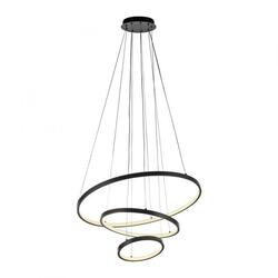 JUST LIGHT LED závěsné svítidlo CERCHI, černá, kruhový tvar, nastavitelná výška 3000K