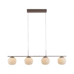 JUST LIGHT LED závěsné svítidlo NAMI, písková barva, 4-ramenné, stmívatelné, opálové sklo, SimplyDim 3000K