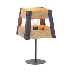 LEUCHTEN DIREKT stolní lampa v rustikálním designu ze dřeva v černé barvě, lakované železo s paticí E27
